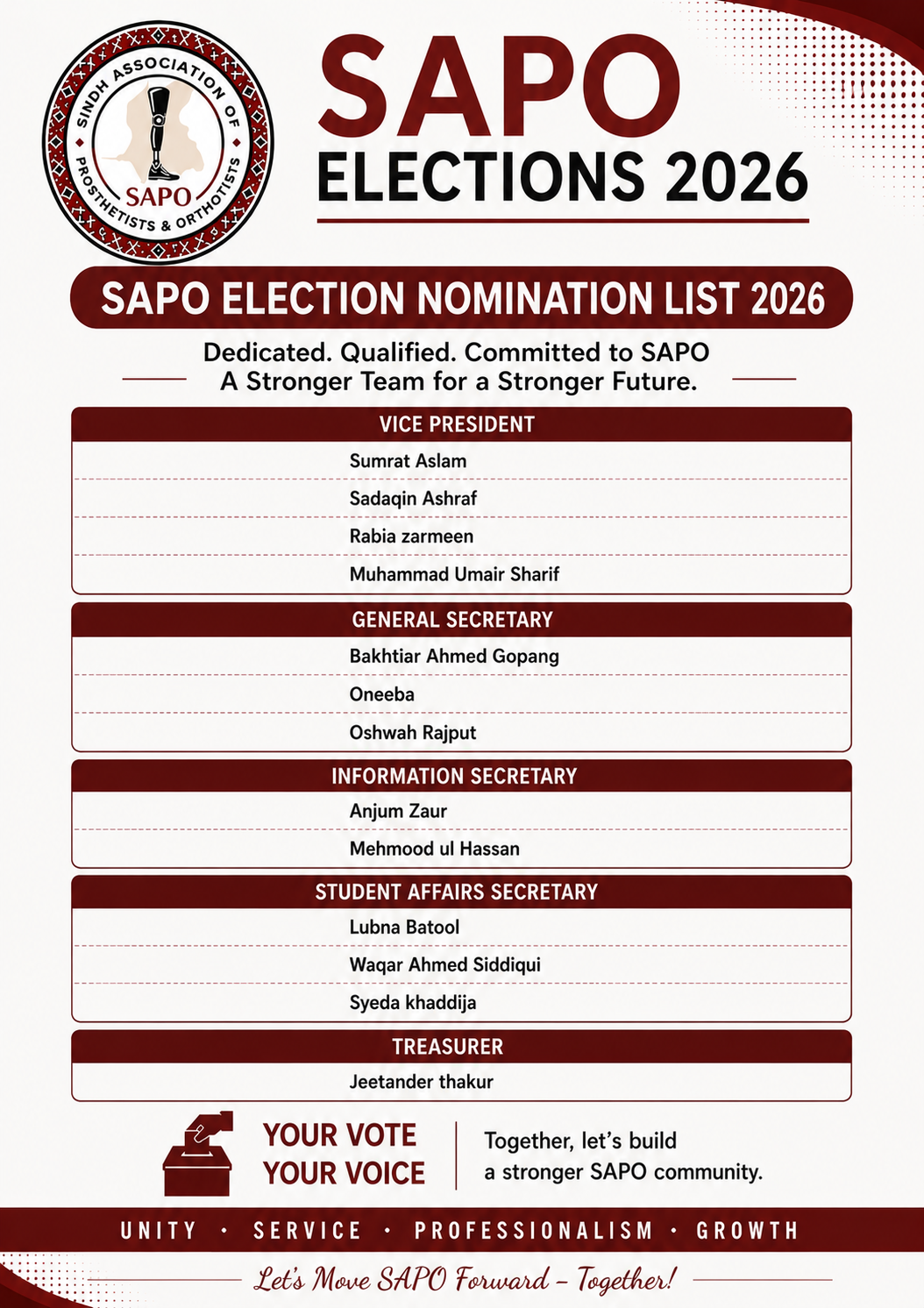 SAPO Election 2026 Finalist Candidate List
